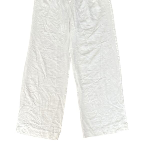 Nonchalant Label Fabi Pleated Front High Rise Wide Leg Pants White Size XL NEW - Picture 5 of 15